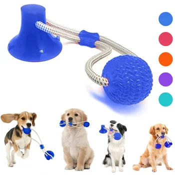

Pet Dog Puppy Tooth Cleaning Toys Pets Tug Rope Chewing Toys With Suction Cup For Small Medium Dogs Pets Dogs Bite Chew Ball Toy