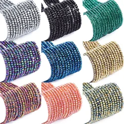 10 Strands 2x1.5mm Faceted Crystal Glass Beads Rondelle Briolette Glass Spacer Beads for Necklace Bracelet Jewelry Making