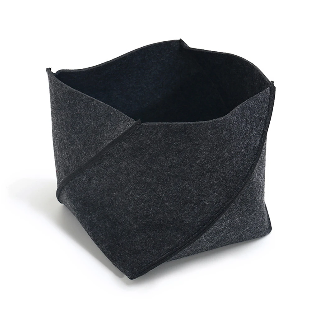 

Storage Basket Felt Textured Basket Desktop Skin Care Products Overall Dried Flower Plant Placed Eight Thread Storage Baskets