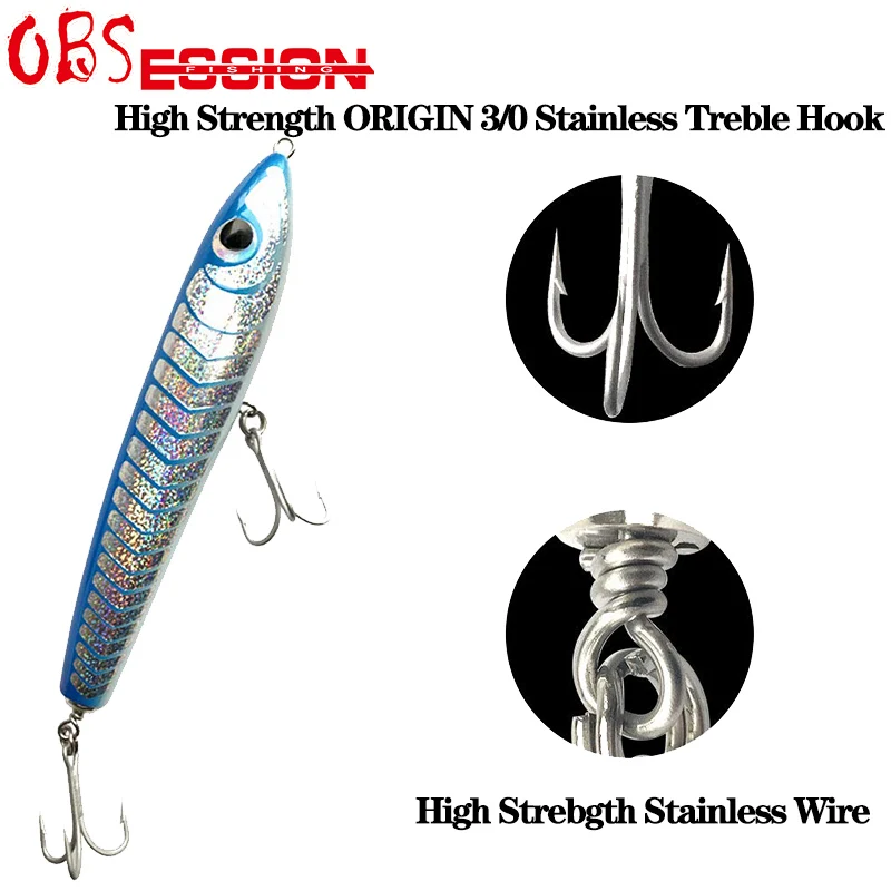 65g90g120g140g Trolling Wood Stickbait Pencil Popper Tuna Boat Fishing Lure Topwater Long Casting Wobbler Carp Artificial Leurre