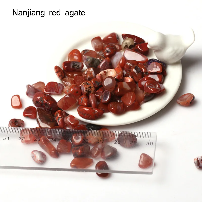 Nanjiang red agate Кристаллы неправильной формы дробленые кусочки красочные резки натуральный кварц камни каменный гравий натуральный с лечебным действием, образцы - Цвет: Nanjiang red agate