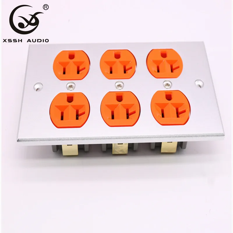 6* US YS06# разъем питания Hi-end DIY HIFI латунь 62% медное покрытие 24k золото 146 Тип 15 Ампер впуск IEC электрическая штепсельная розетка
