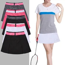 Высокая Талия теннисная юбка Для женщин быстросохнущая БАДМИНТОН Спортивная юбка; женская обувь для бега, тенниса Mujer Skort Повседневное тренировки юбки
