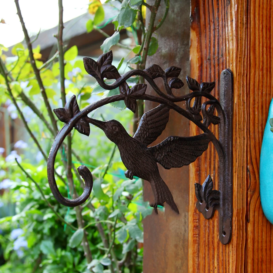 

Garden Cast Iron Hanging Basket Hook Rack Flower Leaf Ornaments House Balcony Figurines Crafts Outdoor Villa Hanger Decoration