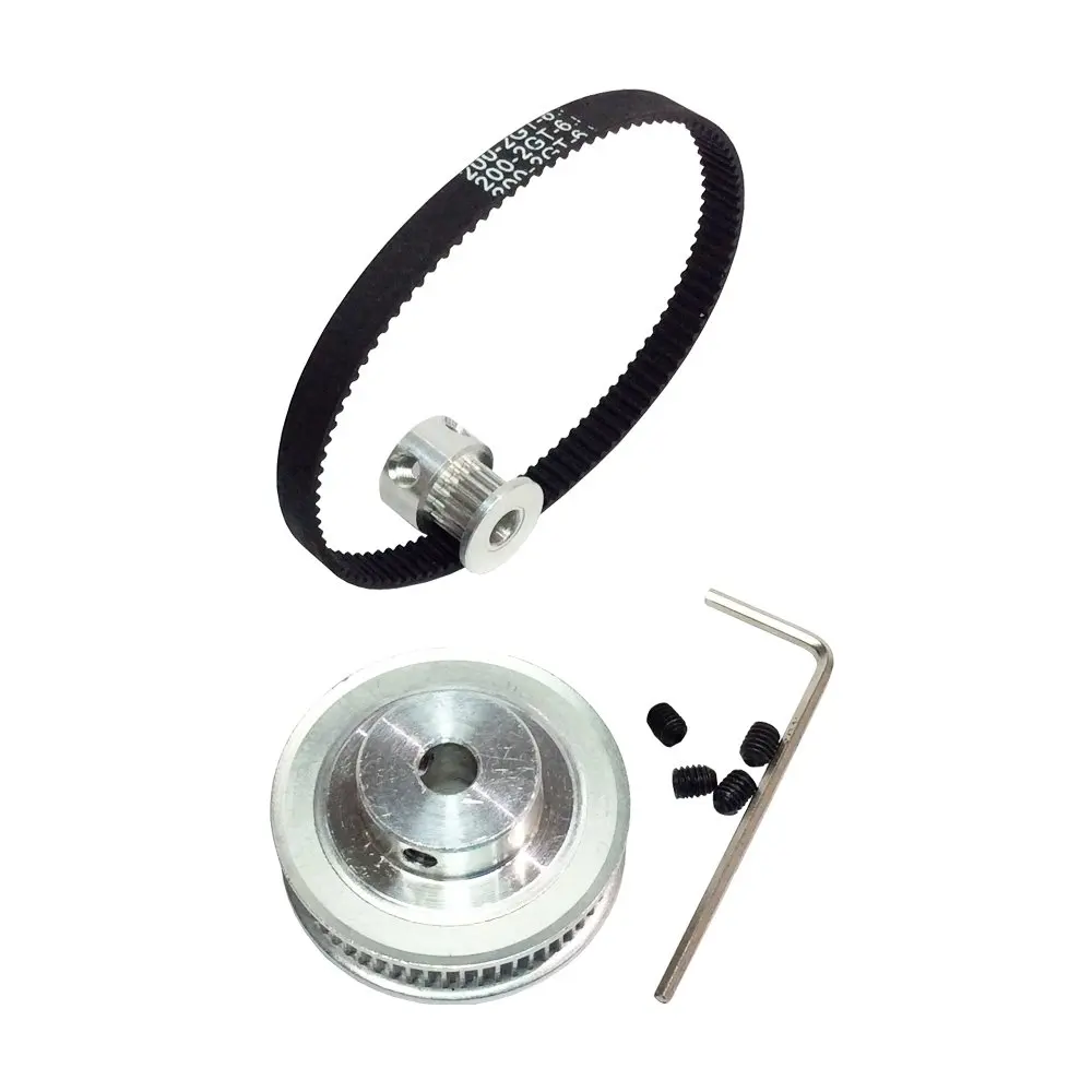 

2GT Timing Belt Pulley Kits Closed-Loop 200mm Pulley 60 16 Tooth Bore Can Choose 2GT Timing Belt&Pulley 3D Printer Accessories