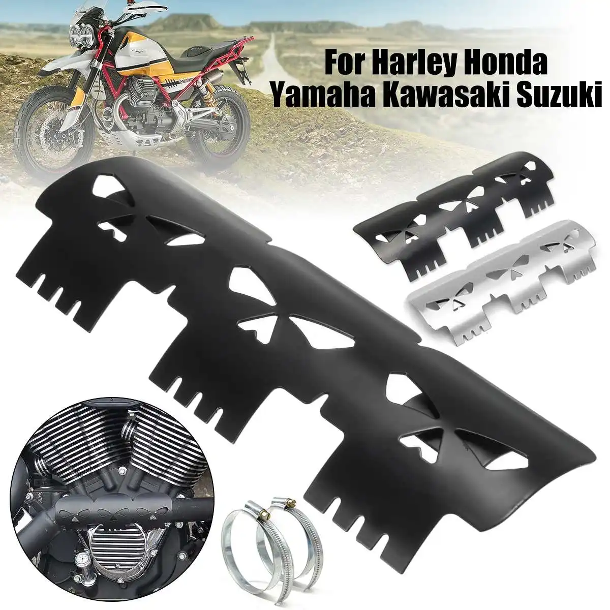 Универсальный мотоцикл глушитель тепловой щит протектор Анти-скальдинг покрытие пятки защита из нержавеющей стали для TMAX530 CB400 Z90