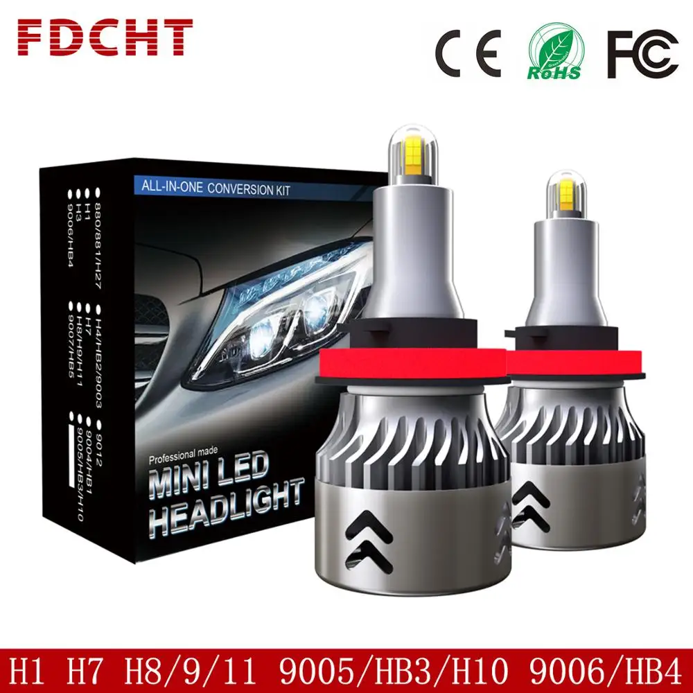 

FDCHT turbo h7 h4 h11 h1 hb4 h3 led car light headlight bulb automotivo hb3 h8 9006 9005 h9 h10 super canbus auto led lamps 12v