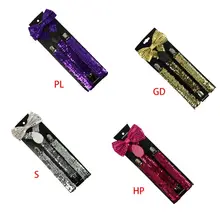 Унисекс 2 в 1 Блестящая рыбья чешуя с блестками одноцветные подтяжки галстук-бабочка комплект одежды