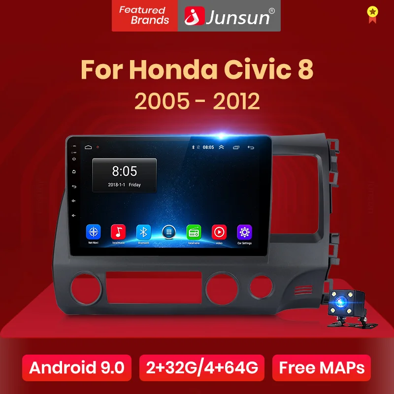 Junsun V1 Android 10 0 AI Голосовое управление 4G Carplay DSP Автомагнитола Мультимедиа GPS для Honda