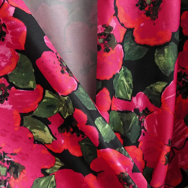 Женские шикарные цветочные печати Boho Za красная блузка летние женские с v-образным вырезом модные тонкие талии свободные льняные рубашки для пляжа Топы Femme