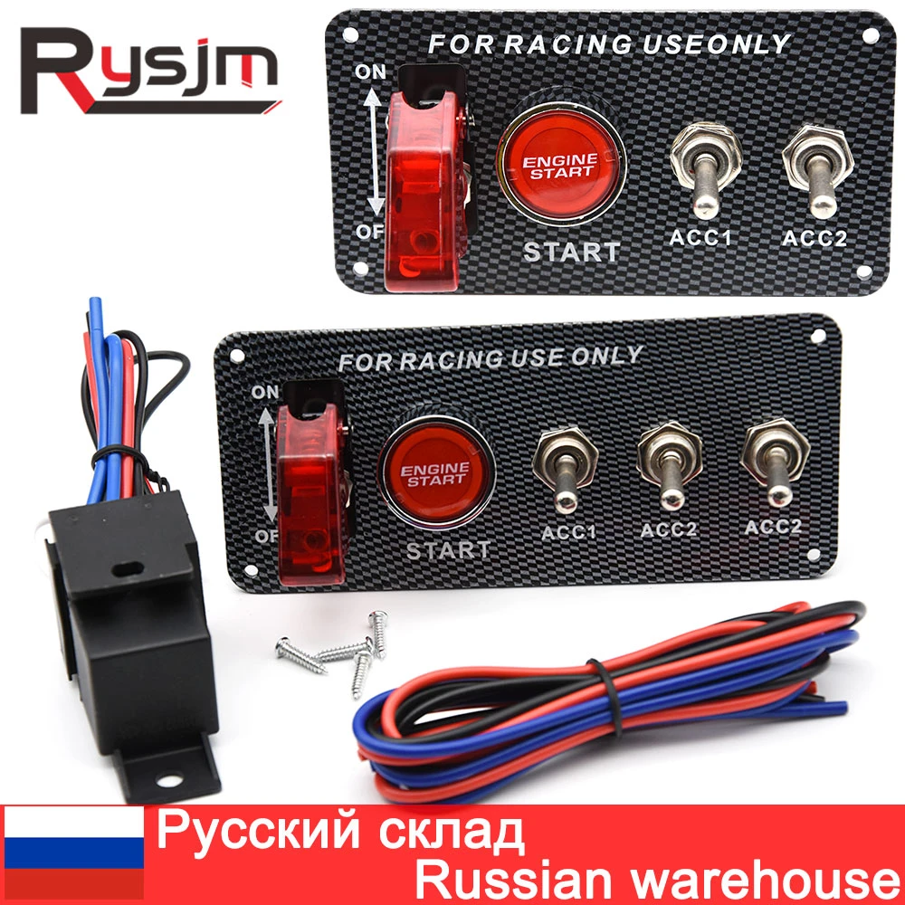 12v Auto Led Racing Car Switch Ignition Engine Start On/off Push Toggle  Switch Panel Racing Car Modification Accessories - Switches & Relays -  AliExpress