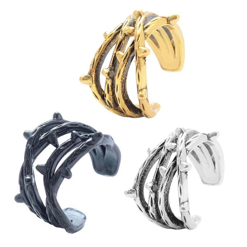 retro double C cartilage earrings men and women U-shaped branches cross ear bone clip fashion earrings jewelry
