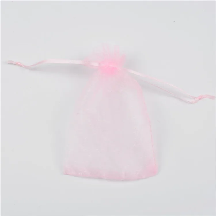 50 шт., сумка на шнурке из органзы, снежные мешки из пряжи, жемчужная чистая пряжа, сумка для ювелирных изделий, косметический подарок, вечерние, свадебные подарочные сумки для конфет - Цвет: Pink