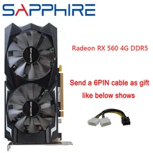 SAPPHIRE – carte graphique AMD Radeon RX 560, 4 go GDDR5, 560 bits, d'occasion, pour ordinateur de bureau et de jeu