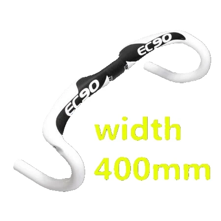 white 400mm EC90 углеродный руль для шоссейного велосипеда шоссейных гонок велосипедный руль 31,8*400/420/440 мм горный велосипед бар для организации быстрой доставки - Цвет: white 400mm