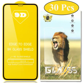 

30pcs 9D Full Glue Tempered Glass For Huawei P40 Lite E P30 Mate 30 20 Nova 7i 6 SE P Smart Screen Protector Film With New Box