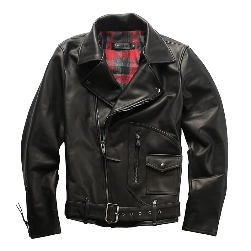 

HA-98919 Read Description! Asian size Army genuine leather outerwear cow leather jacket cowhide leather rider jacket