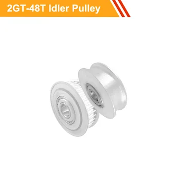 

2GT 48T Idler Pulley with/without Teeth Tooth Belt Timing Pulley 7mm/11mm Belt Width 5/6/7/8/10mm Bore Motor Bearing Pulley