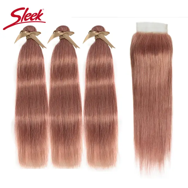 Sleek Mink Blonde Series Of Ash Pink Color Brazilian Straight