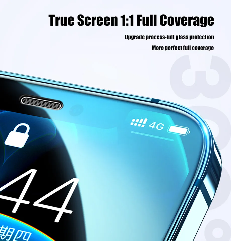 20000D Full Cover Protective Glass On For iPhone 11 12 13 Pro XS Max X XR Screen Protector On iPhone 13 Pro XR 6 7 8 Plus Glass mobile tempered glass