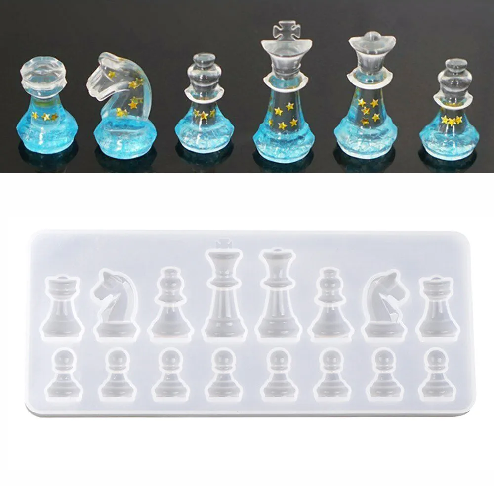 

DIY Crystal Epoxy Mold International Chess Silicone Mold Jewelry Pendant Making Mold Handmake Chocolate Cake Candy Baking Tool