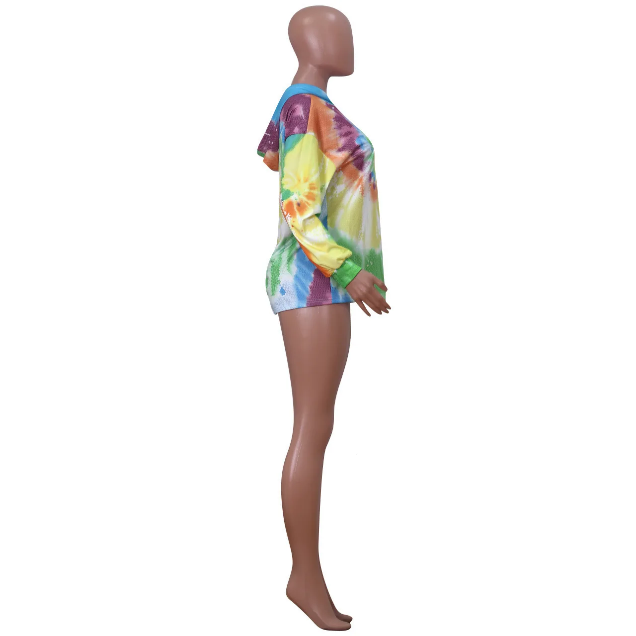 Women Vintage Tie-Dye Casual Autumn Hoodies Female Color Long Sleeve Stylish Oversized Sweatshirts Korean Style Street Wear Tops