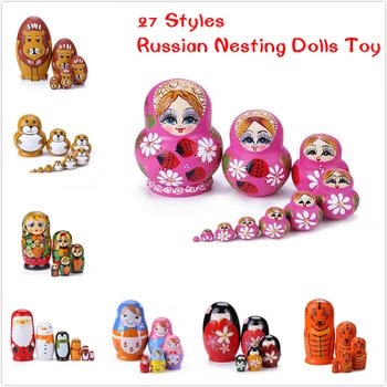 

27 Styles 10pcs Russian Nesting Dolls Toys Strawberry Girls Matryoshka Dolls Russian Nesting Wooden Matryoshka Doll Set