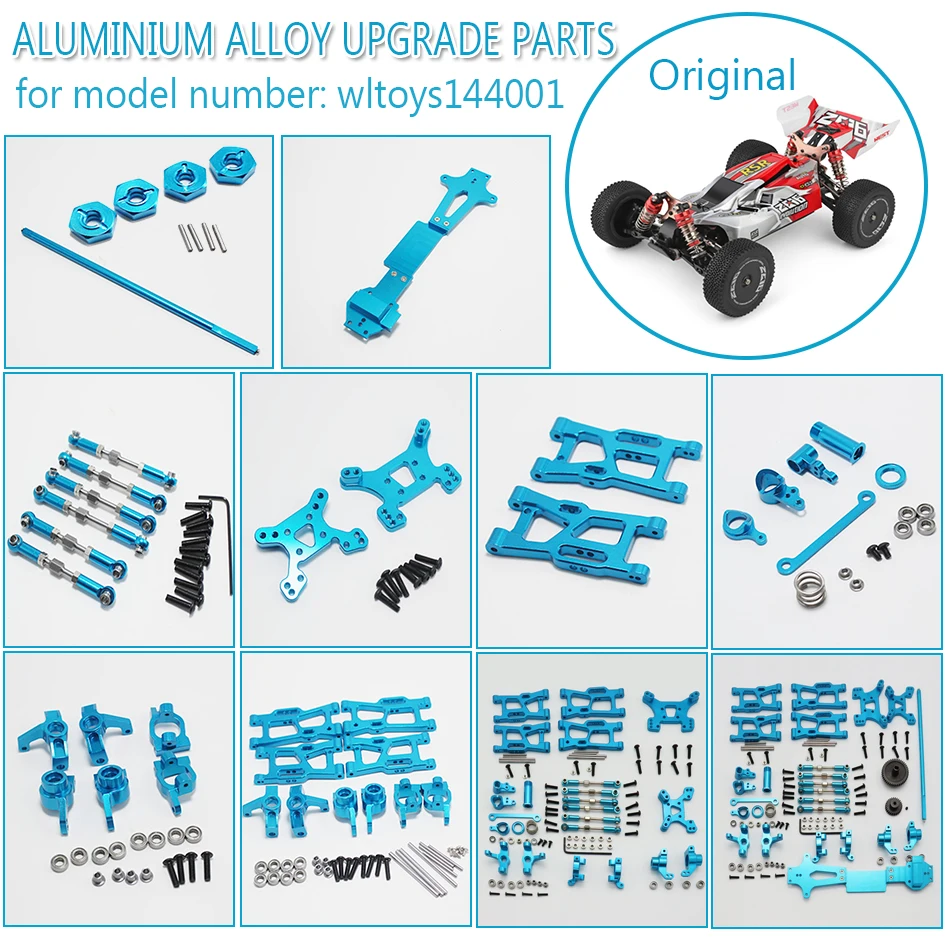 Blue Metal 144001 Upgrade Parts WLtoys 1:14 RC Car Tires Swing Arm C Seat Combiner Steering Cup Rear Wheel Drive Shaft | Игрушки и хобби