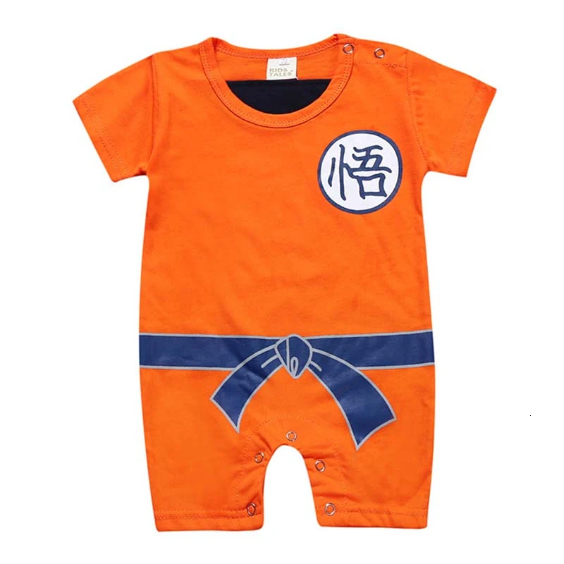 

Cartoon Dragon Ball New Born Baby Clothes Ropa Bebe Summer Short Sleeve Wukong Romper Cotton Baby Onesie 3M-3T Jumpsuit Costume