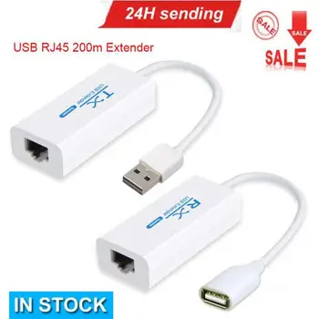 

USB 2.0 Extension Extender Adapter Up To 200m By CAT5E/Cat6 RJ45 Lan Network Ethernet Repeater Cable For PC TV Player Monitor