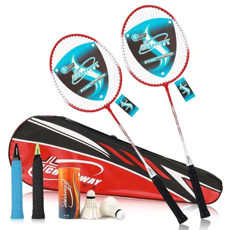 2pcs Badminton Rackets Set Family Professional Double Badminton Rackets+2 Balls 