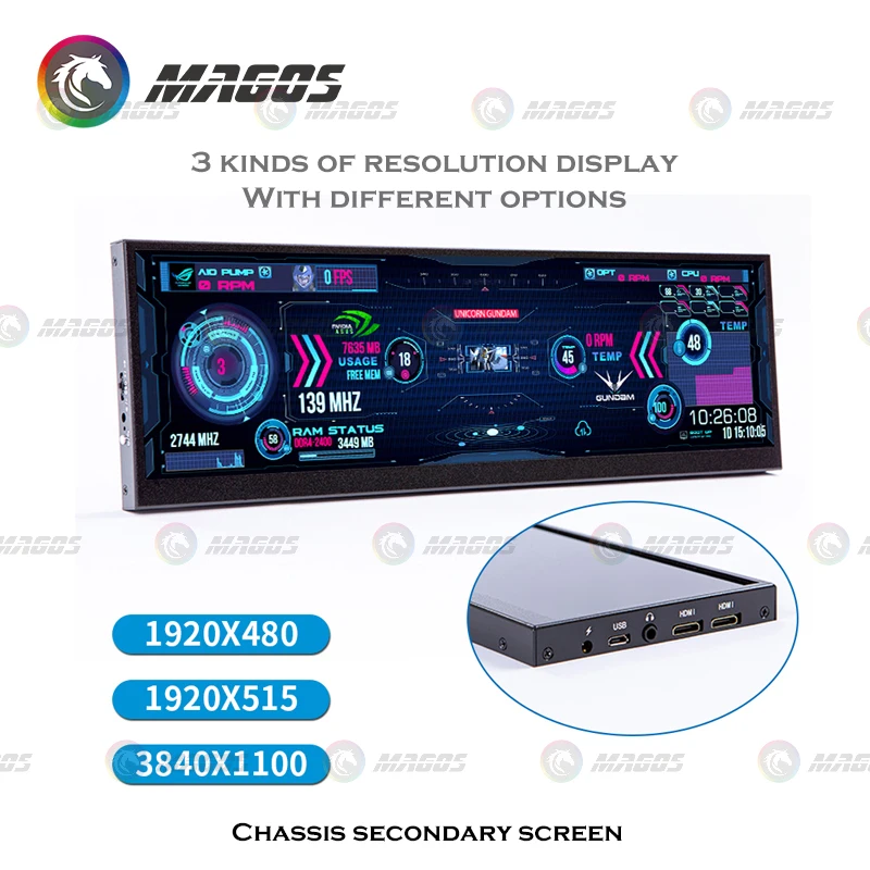 12/14/19 Inch 4K PC Monitor LCD HD Temper Display Gaming Flat Panel Screen DIY IPS Computer Secondary 3840x1100 HDMI/DP | Компьютеры и