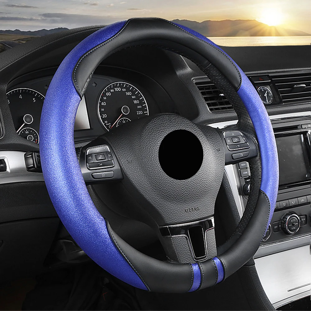 Black Bule Универсальные аксессуары для интерьера, чехол на руль, подходит для Fiat 500 Fiat Panda Tipo 500X Fiat 500L Doblo Ducato Fiorino Talento - Название цвета: Black Bule