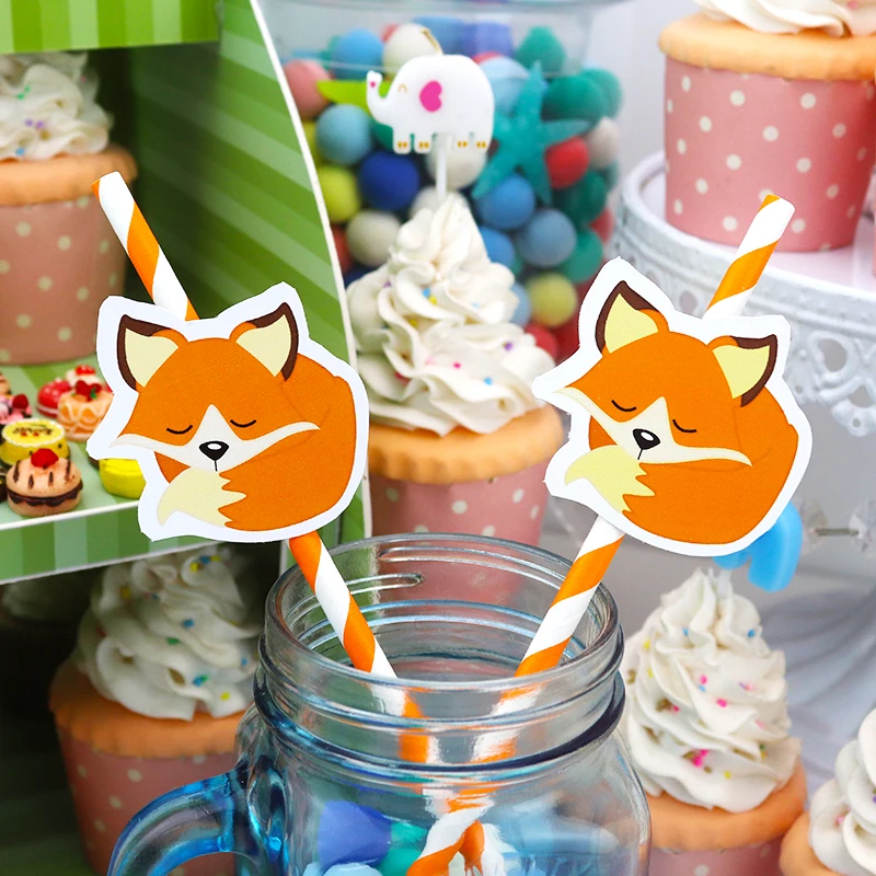 Woodland Animal fox Party Kids Birthday Party Boxes Bags Bottle