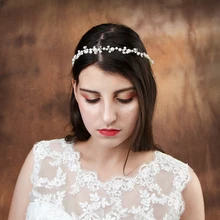 TRiXY H03-s ручной работы с жемчугом Свадебная Тиара повязка на голову для невесты аксессуары для волос Свадебные украшения для волос Свадебная повязка для волос
