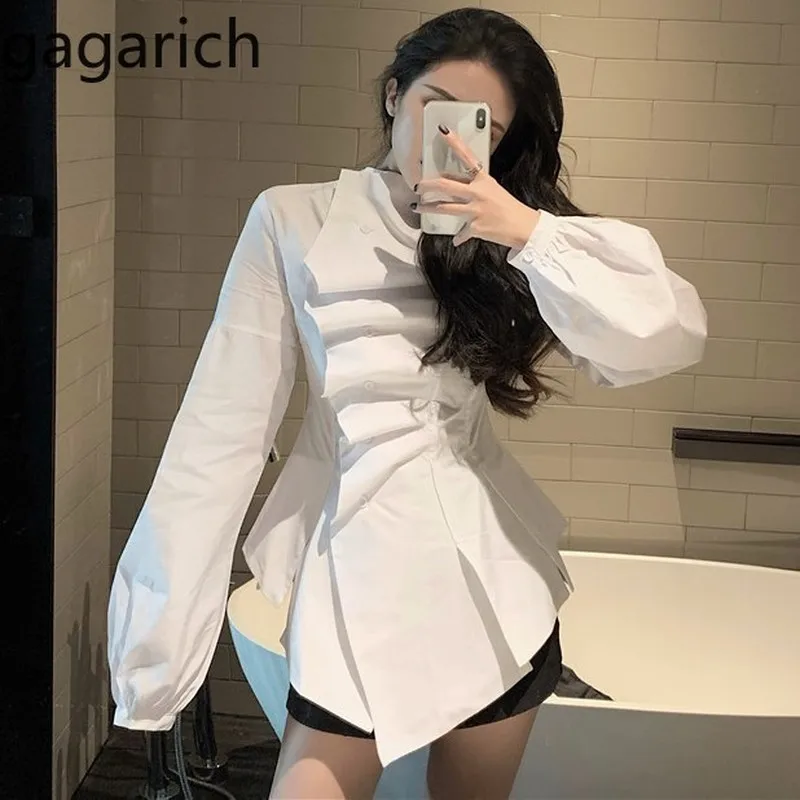 Женская Асимметричная блузка Gagarich весенняя новая приталенная плиссированная