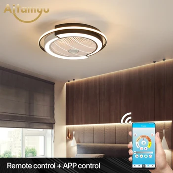 AliExpress - 22% Off: Smart remote control Ceiling Fans With Lights For Living Room Modern LED Cooling Ventilador Ultra-thin Bedroom lamp App control