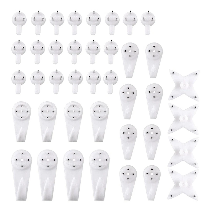 40Pcs Onzichtbare Nail Schroeven Muur Haken Schilderijenhangers Traceless Foto Haak Multi Functie Foto Schilderij Frame Hanger