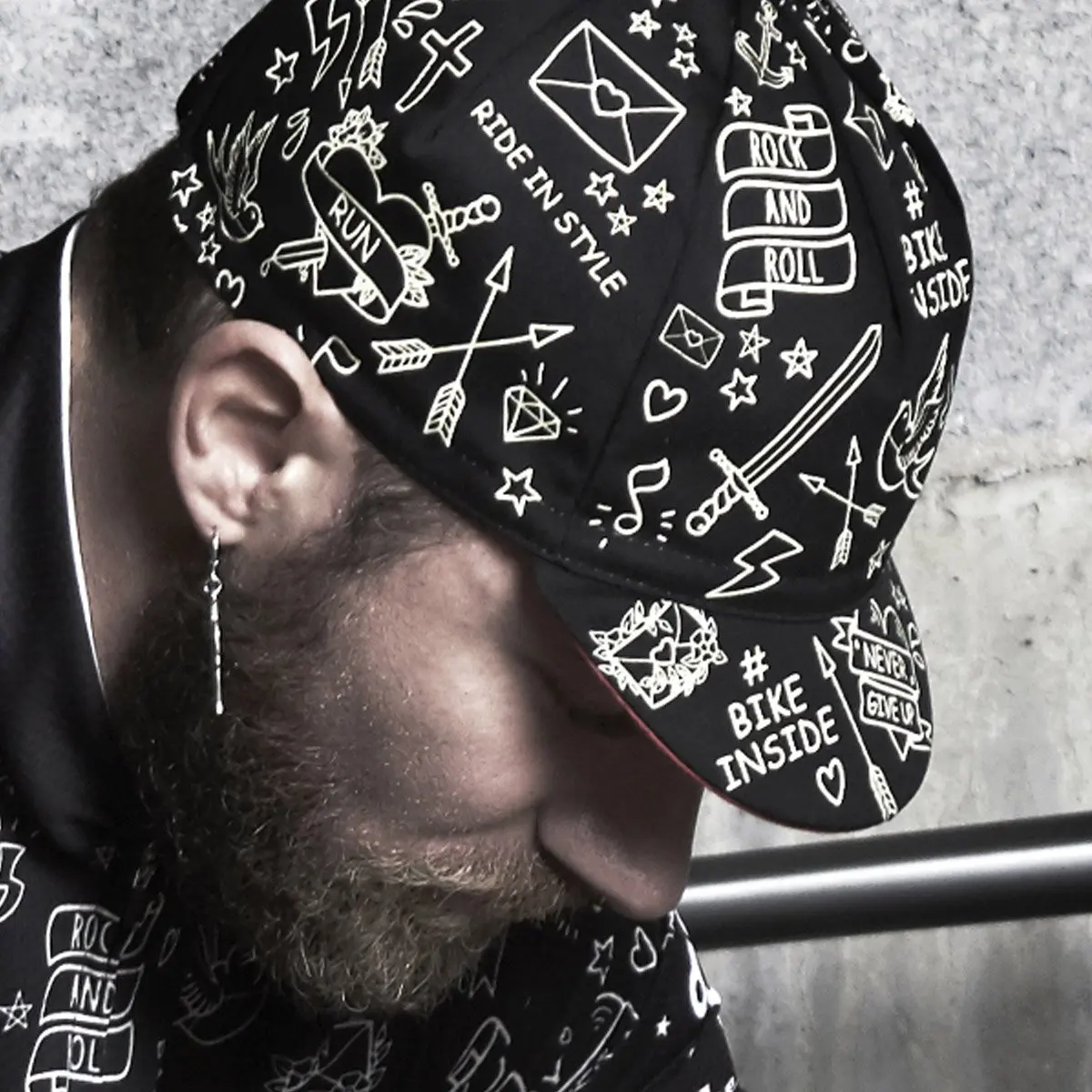 Never Give Up New Classical Cycling Caps OSCROLLING Gorra Ciclismo Unisex 4