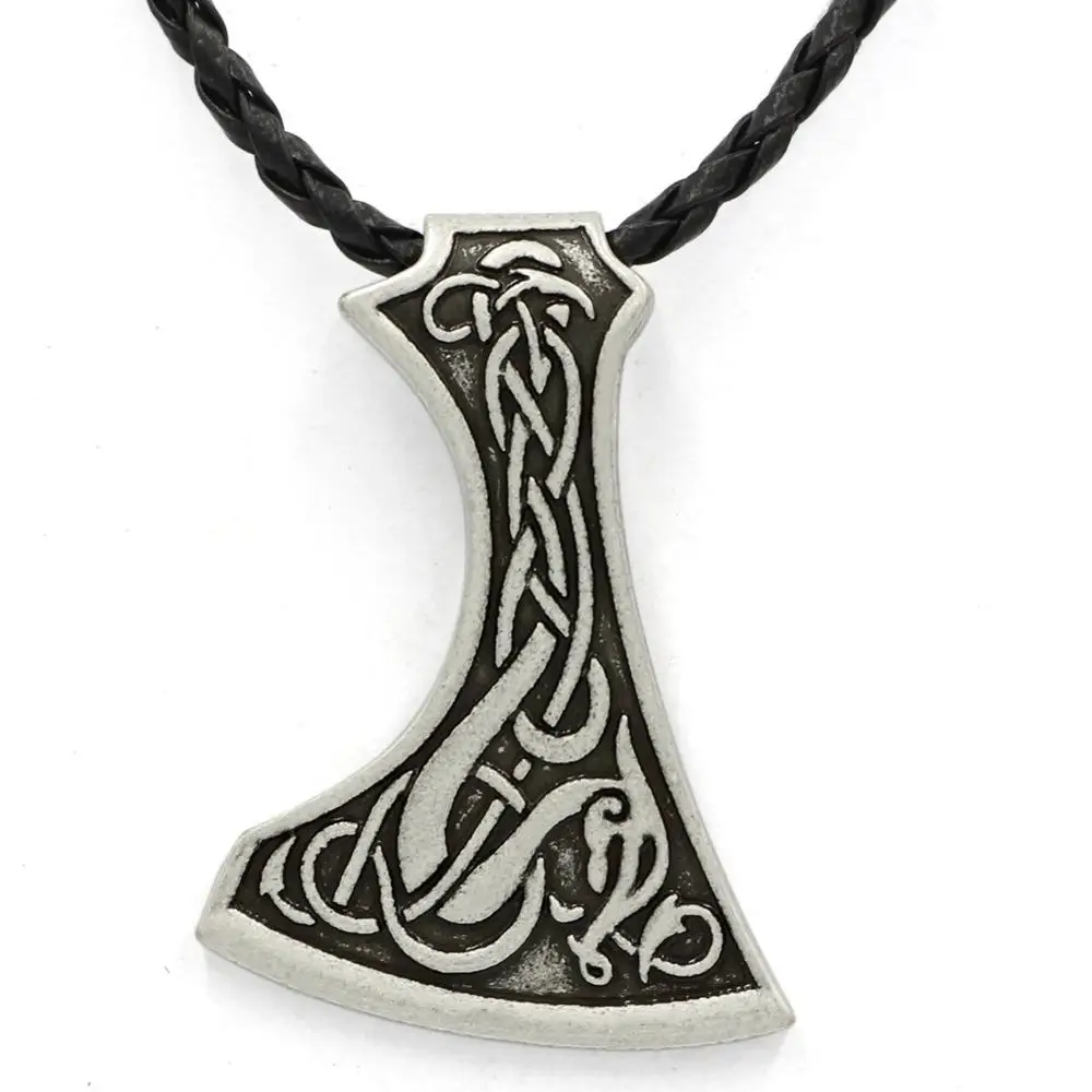 Ностальгия ирландские узлы Pagan Viking Axe ожерелье в славянском стиле топор perun подвеска, амулет ювелирные изделия-талисманы - Окраска металла: Rope Chain