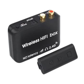 

New 2.4G Wireless HiFi Box Transmitter Sender Digital o Music Receiver Speaker Support Computer Live Broadcast TV