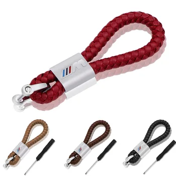 

1PCS Leather Metal Keychain Car Key Ring Holder For bmw M Sticker X1 X3 X4 X5 X6 X7 e46 e90 f20 e60 e39 f10 f20 Car accessories