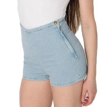 

Vintage Cotton Side Zipper Elastic High Waist Shorts Women Black Blue Jeans Denim Shorts for Womens Sexy Mini Shorts 2019