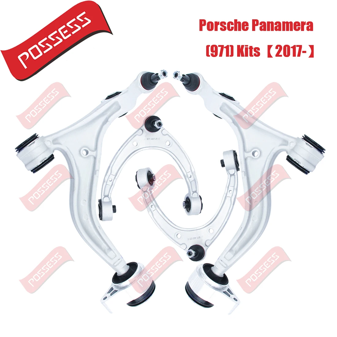 Kit Braccio Sospensione Assale Anteriore 4 Pezzi Per Porsche Panamera 971 2.9 4S 3.0 4.0 Gts 4.0 Turbo Sport Turismo 2017-/
