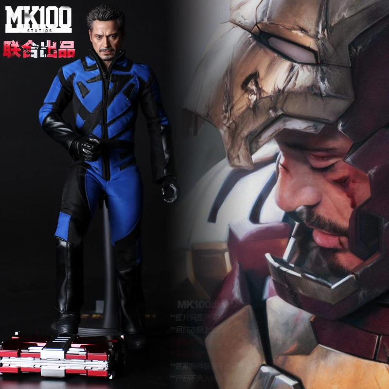 

1/6 Scale Tony Racing Suits Helmet Clothes for 12 Inches DIY Ironman Tony Action Figures
