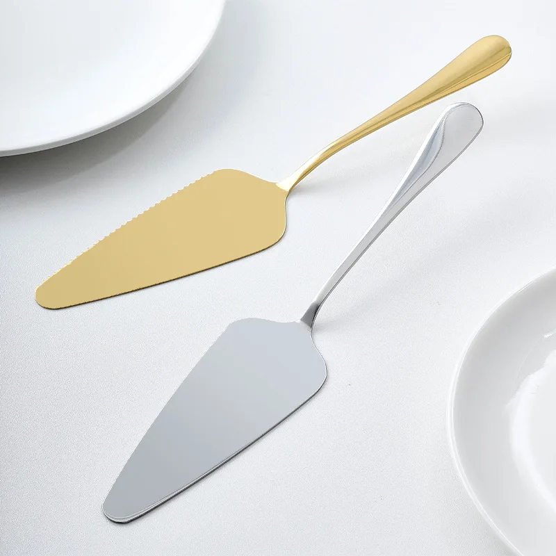 Stainless Steel Pizza Shovel Golden Silver Cake Butter Cheese Ice Cream Dessert Cutter Food Helper Turner Divider Pastry Kitchen
