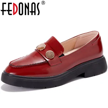 

FEDONAS Women Patent Leather Metal Decoration Round Toe Pumps High Heels Pumps Spring Summer Platforms Basic Shoes Shoes Woman