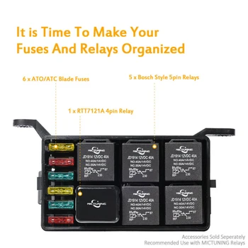 

Car Fuse box Replacement Waterproof Black Universal Cover Relay Holder