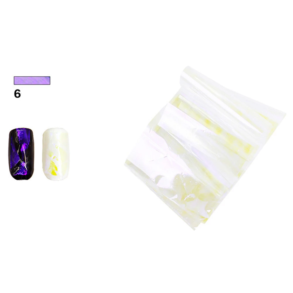 1PC Gradient Starry Sky Nail Foil 3D Holographic Nail Stickers Starry Glitter Cellophane DIY Nail Art Decorations - Цвет: 6