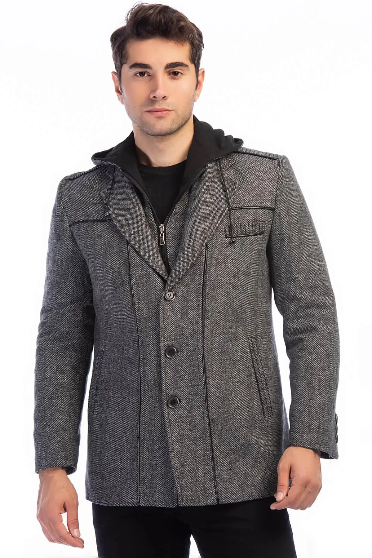 Dewberry мужской узор серый Coat-1030001K7535